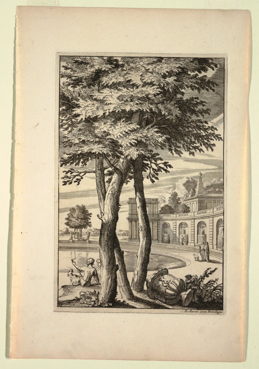 Plaat in Nouveaux Livre de Paysages (Nieuw Boek van Landschappen) door Daniel Marot