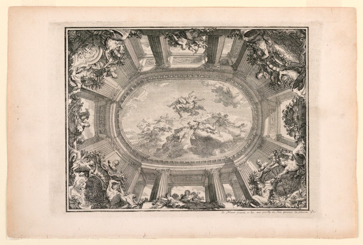 Plaat in Nouveaux livres de peintures de salles et d’escaliers (Nieuwe boeken over schilderijen voor kamers en trappen) door Daniel Marot