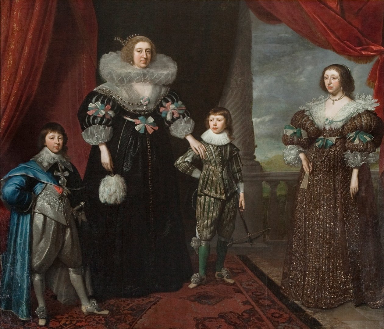 Christian Bruce, Gravin van Devonshire, en haar kinderen, c. 1629 door Daniel Mytens