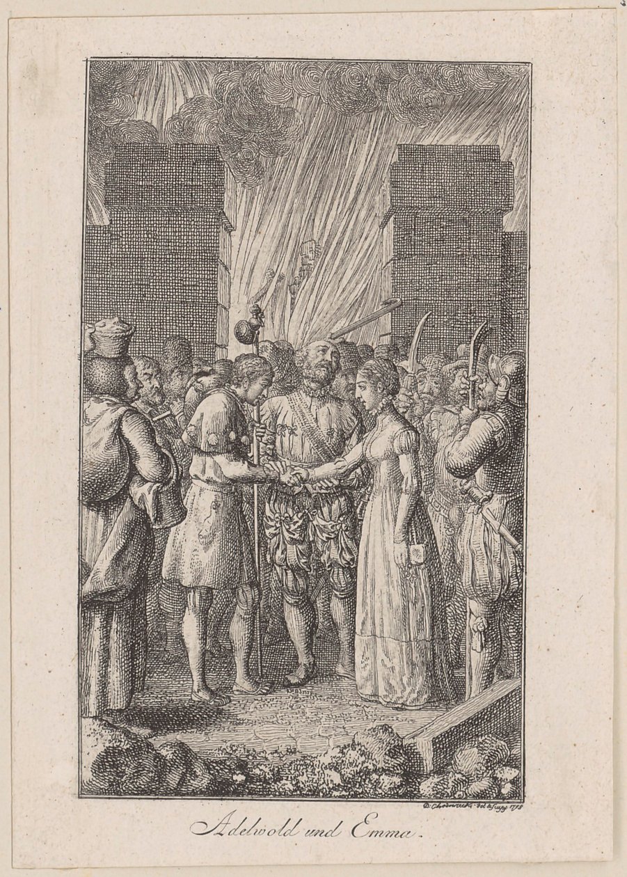 Adelwold en Emma. Ballade van Bertrand door Daniel Nikolaus Chodowiecki