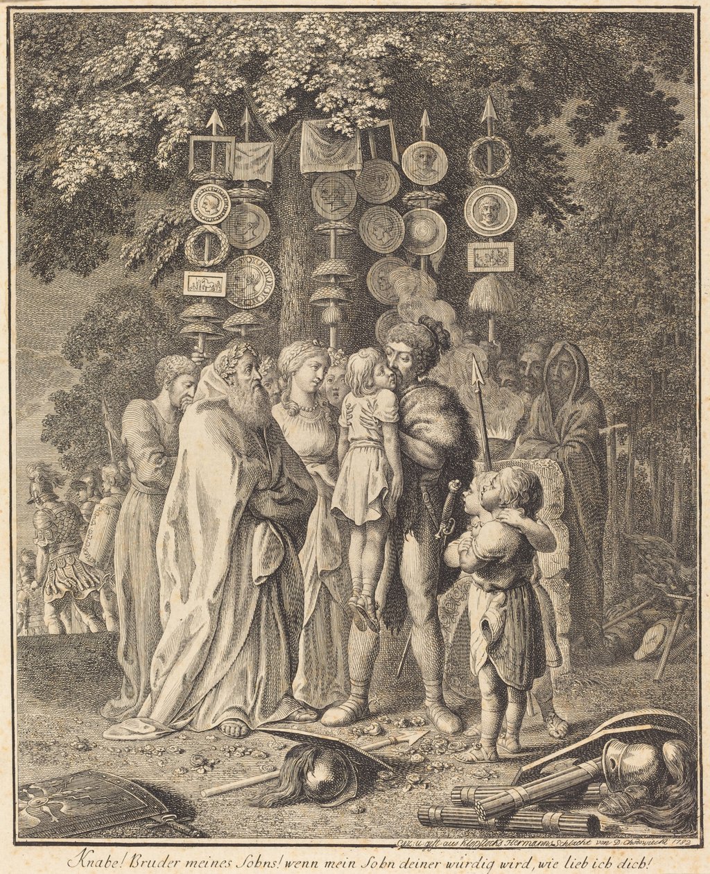 Oude Teutonen door Daniel Nikolaus Chodowiecki