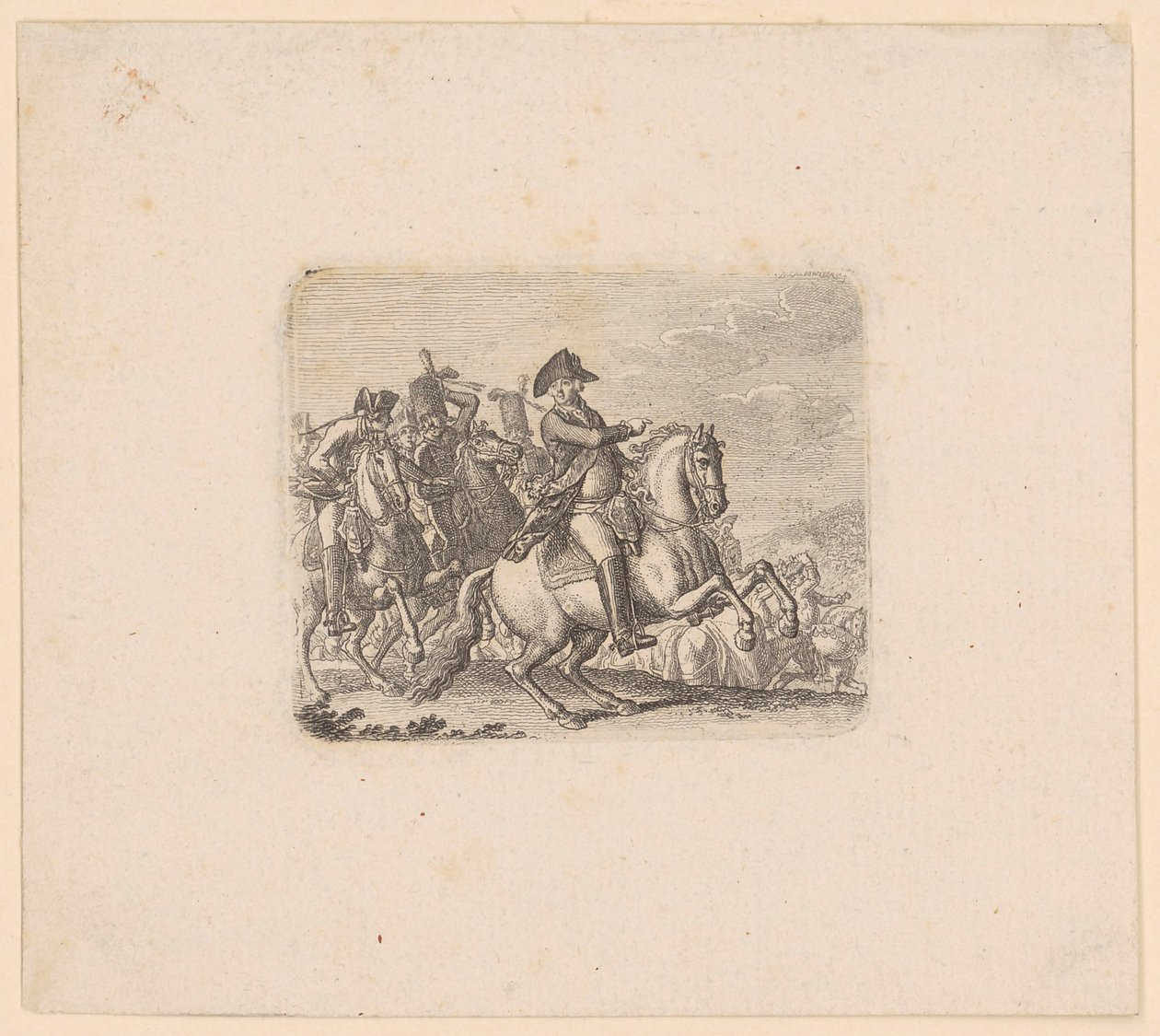 Uittocht van het Pruisische leger door Daniel Nikolaus Chodowiecki