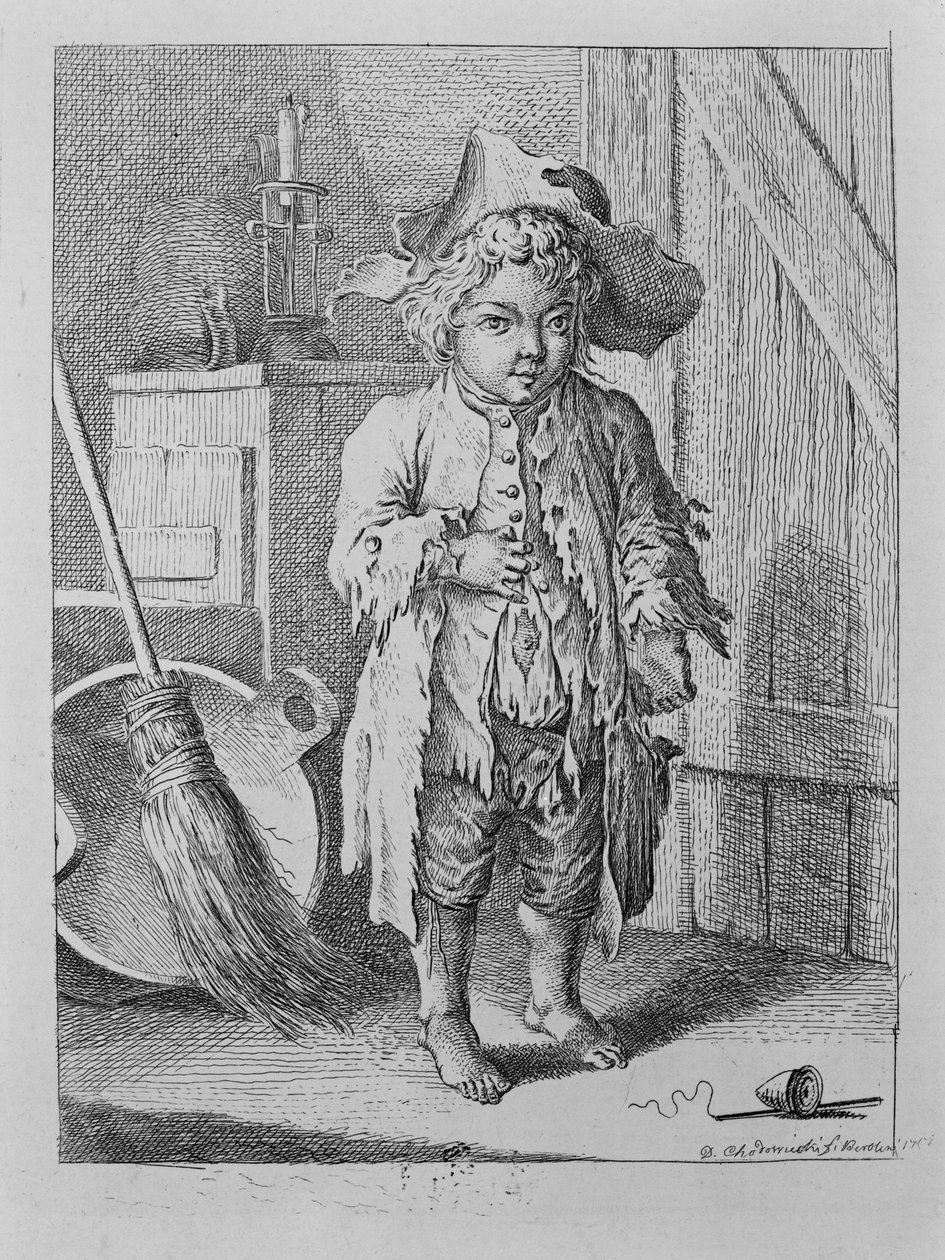 Bedeljongen bij de Torwege door Daniel Nikolaus Chodowiecki