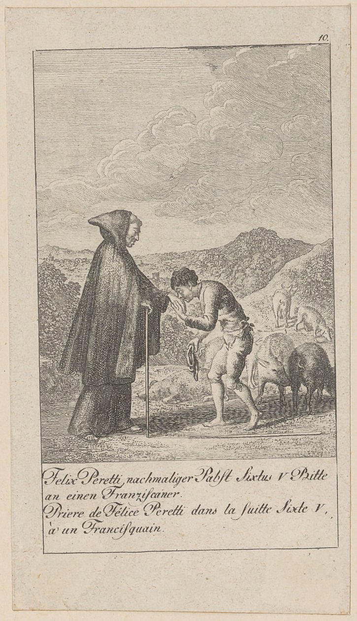 Plaat 10 uit de reeks „Middeleeuwse en moderne geschiedenis“ door Daniel Nikolaus Chodowiecki
