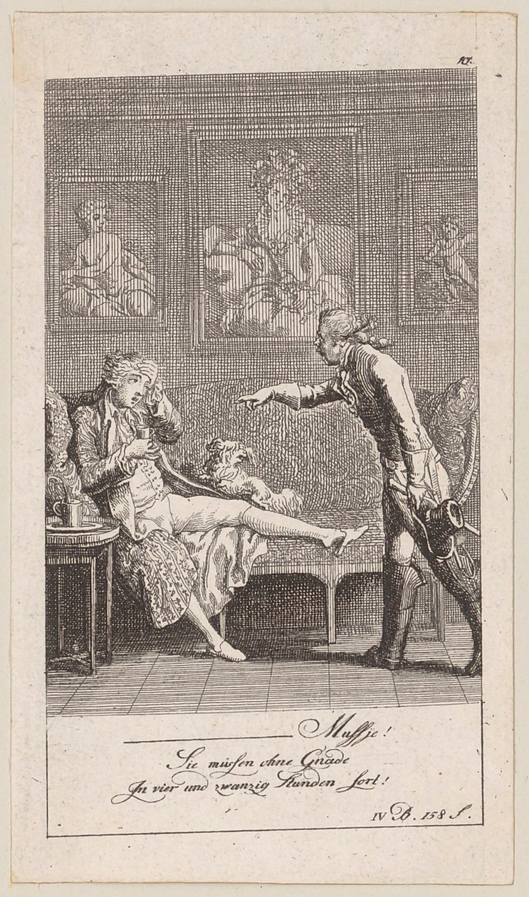 Blad 10 bij Blumauers „Aeneis“ door Daniel Nikolaus Chodowiecki