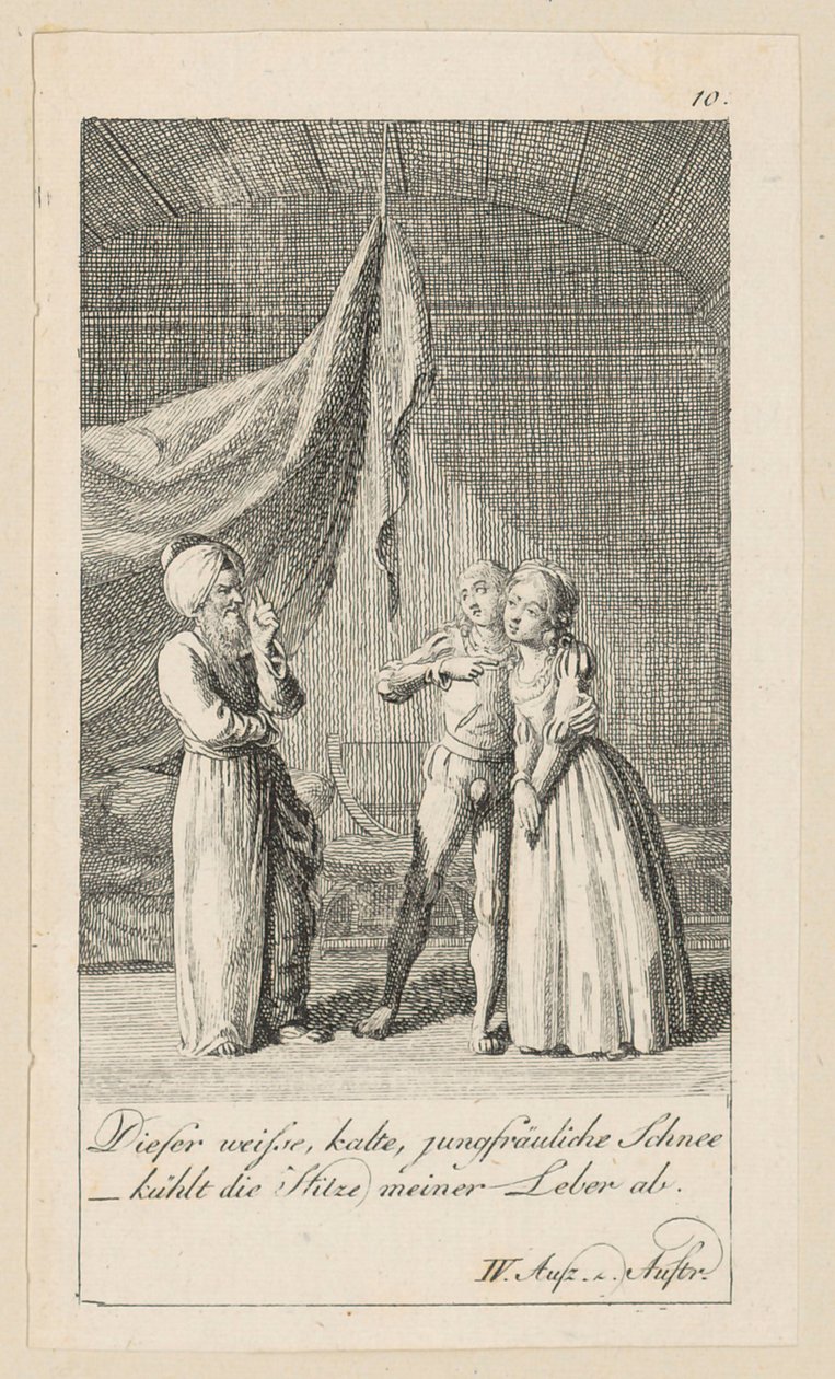 Blad 10 bij Shakespeares "De storm" door Daniel Nikolaus Chodowiecki