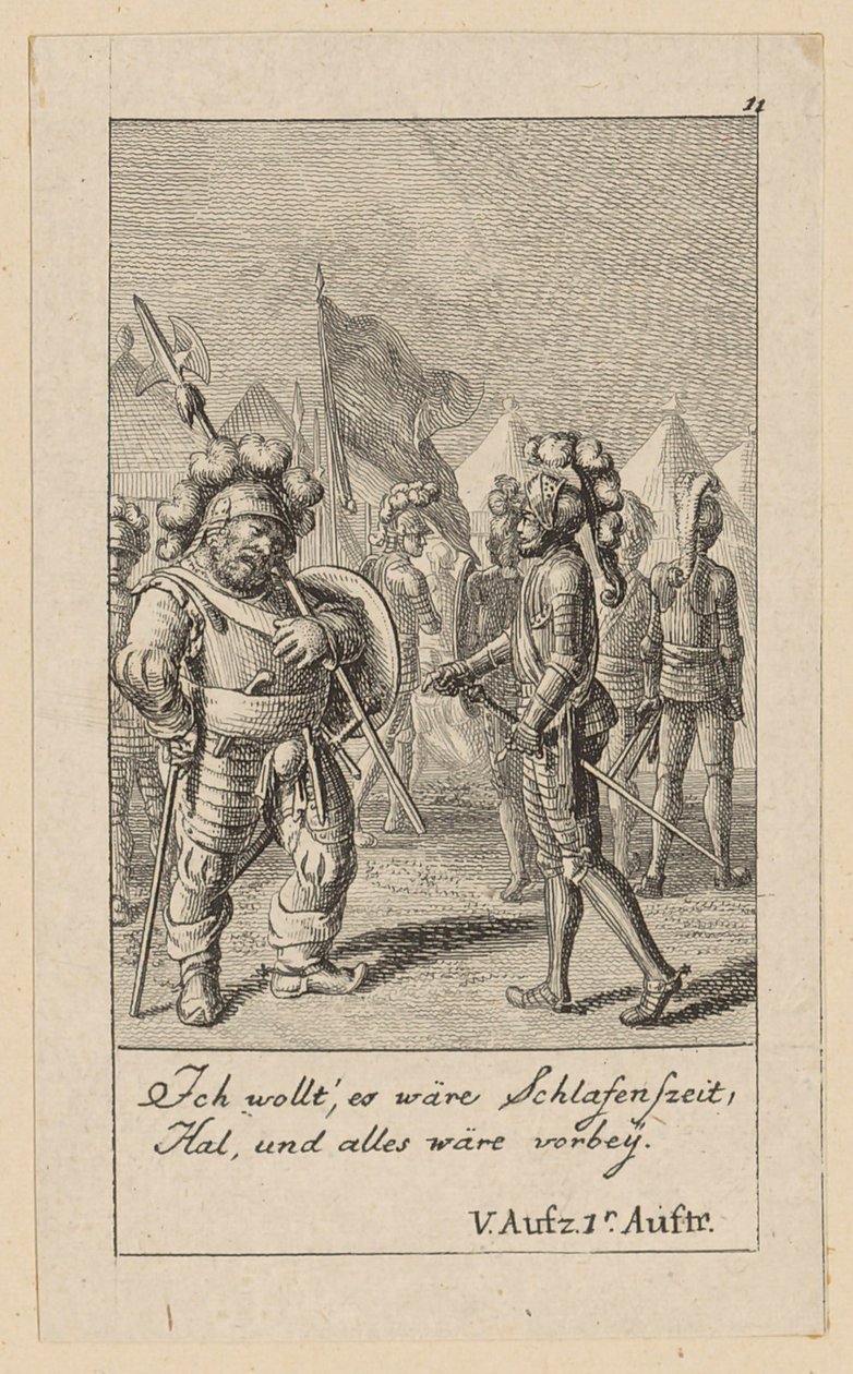 Blad 11 bij Shakespeares "Koning Hendrik de Vierde" door Daniel Nikolaus Chodowiecki