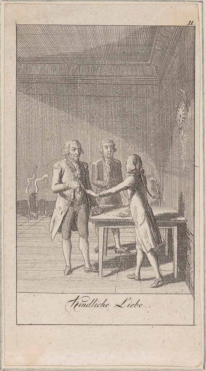 Blad 11 bij „Oude, middeleeuwse en moderne geschiedenis“ door Daniel Nikolaus Chodowiecki