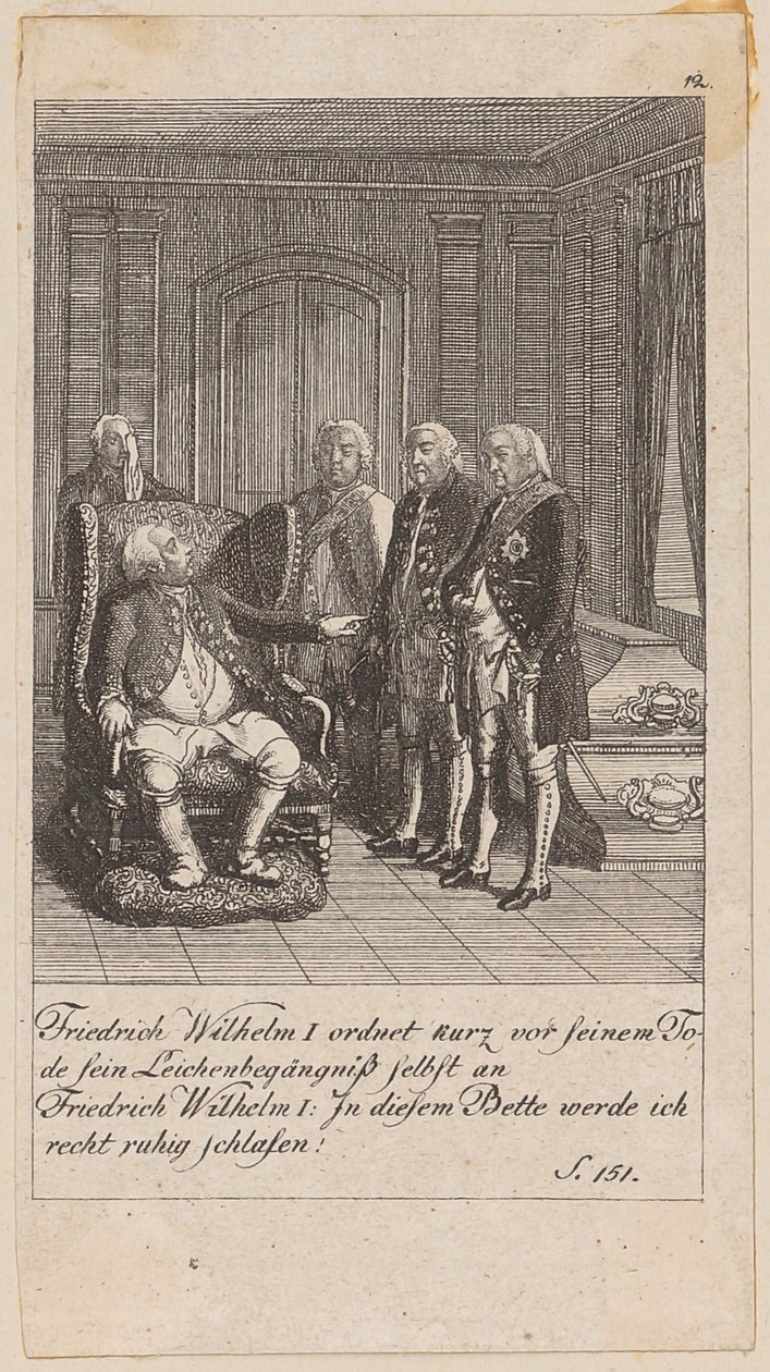 Blad 12 uit de reeks "Geschiedenis van Brandenburg" door Daniel Nikolaus Chodowiecki