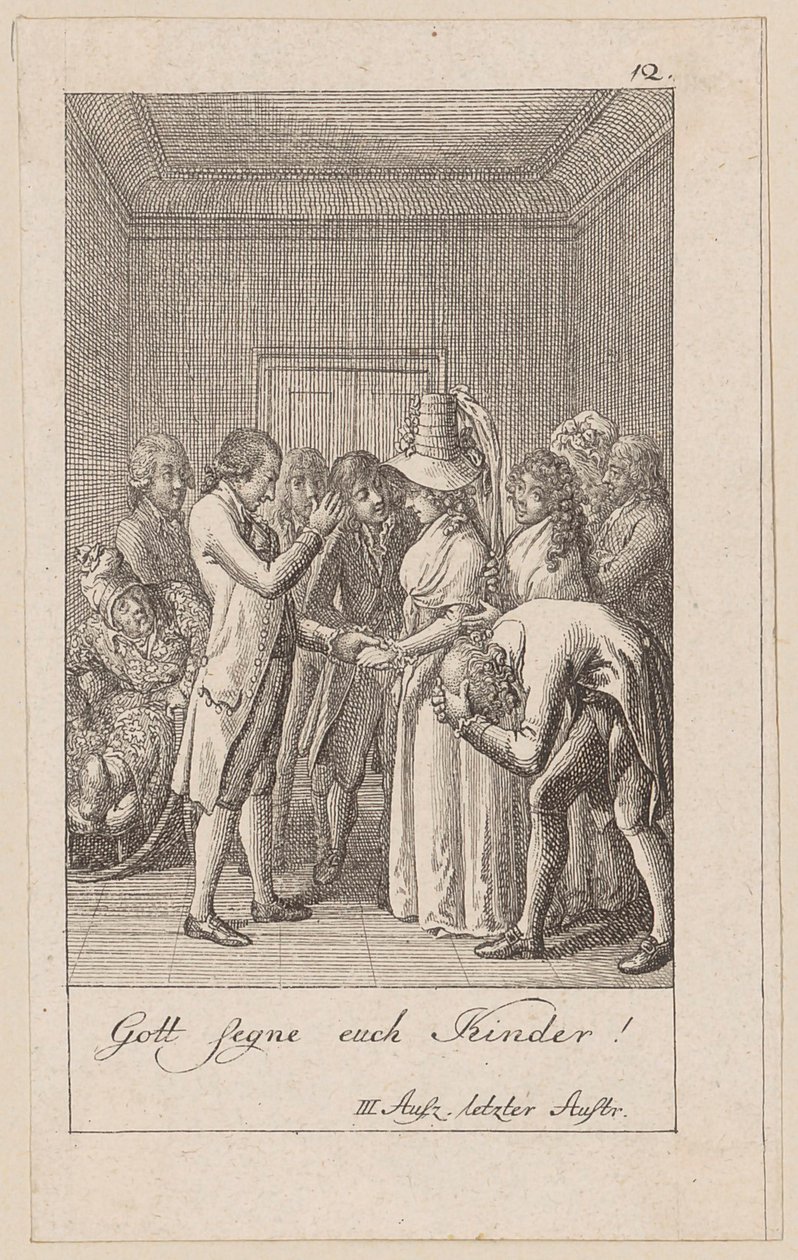 Blad 12 bij De Indianen in Engeland van August von Kotzebue door Daniel Nikolaus Chodowiecki