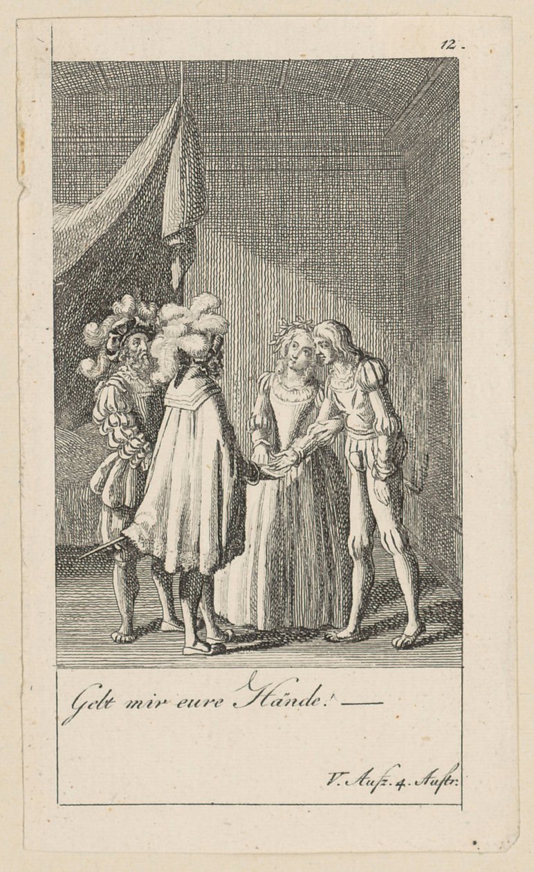 Blad 12 bij Shakespeares "De storm" door Daniel Nikolaus Chodowiecki