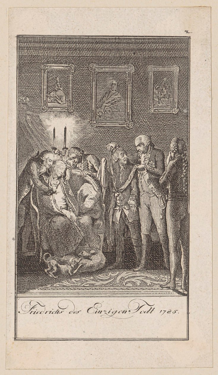 Blad 2 uit "Voorstellingen uit de recente geschiedenis" door Daniel Nikolaus Chodowiecki