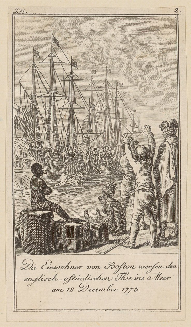 Blad 2 van de reeks bij het essay „De geschiedenis van de revolutie van Noord-Amerika”, door M. C. Sprengel. door Daniel Nikolaus Chodowiecki