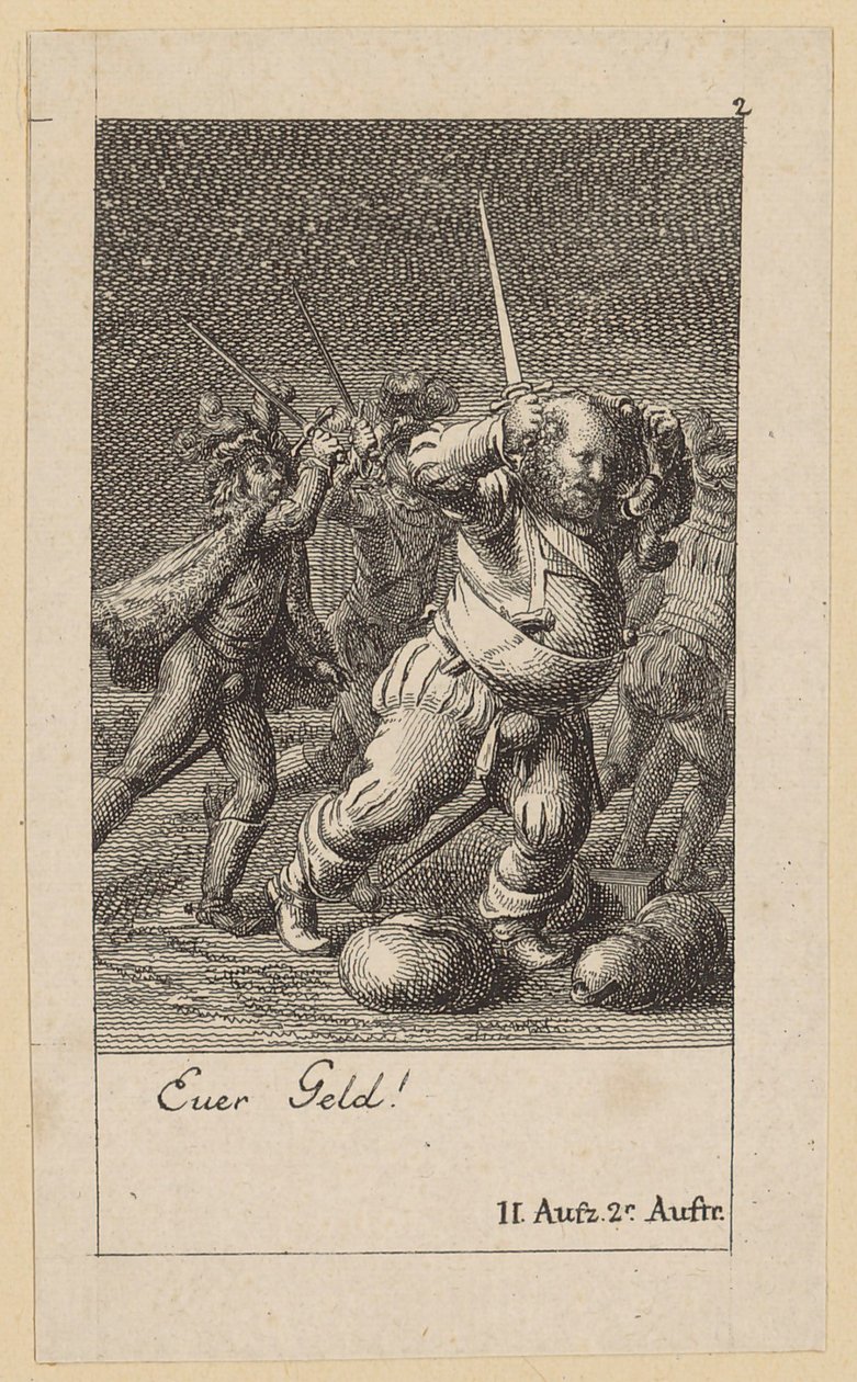 Blad 2 bij Shakespeares “Koning Hendrik de Vierde” door Daniel Nikolaus Chodowiecki