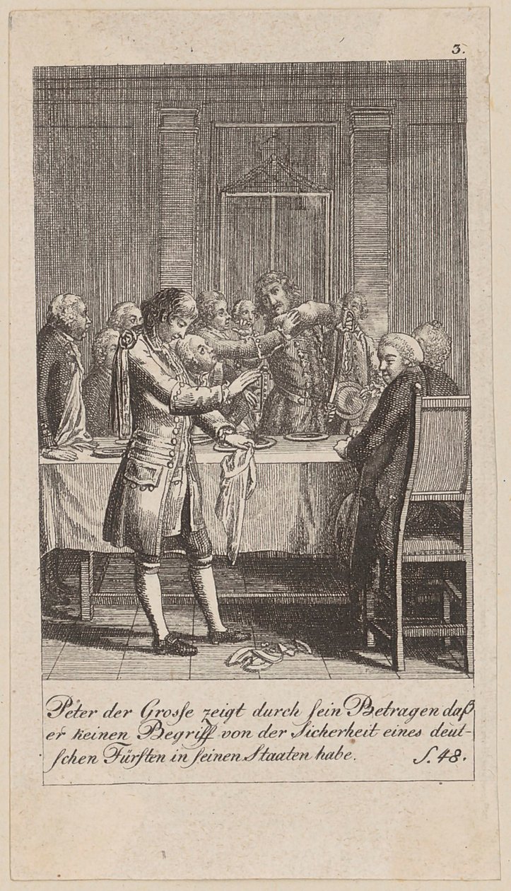 Blad 3 uit de serie “Geschiedenis van Brandenburg” door Daniel Nikolaus Chodowiecki