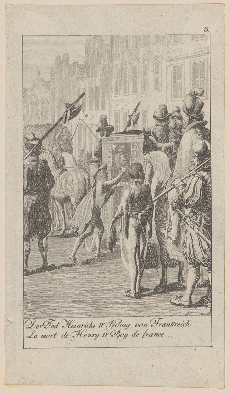 Blad 3 uit de reeks “Middeleeuwse en moderne geschiedenis” door Daniel Nikolaus Chodowiecki