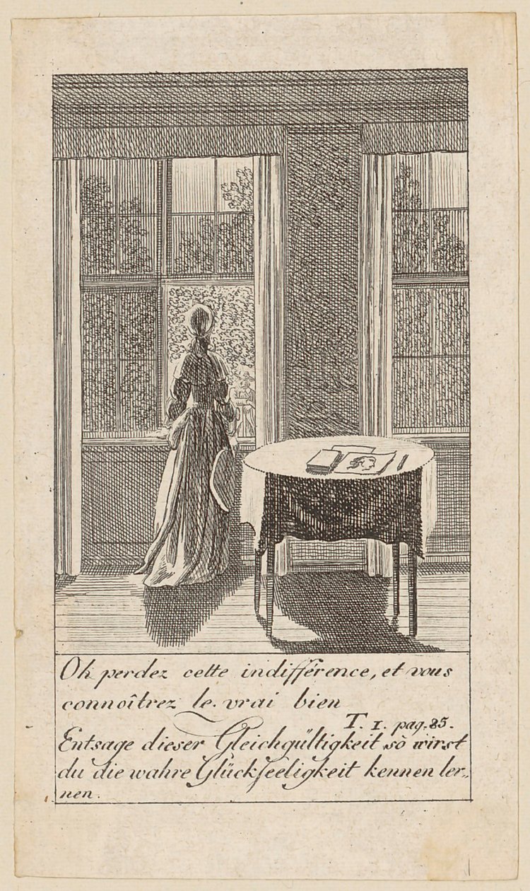 Blad 3 bij "Karoline von Lichtfield" door Daniel Nikolaus Chodowiecki