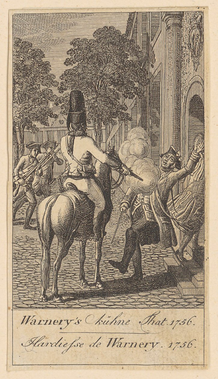 Blad 4 van de "Brandenburgse oorlogstaferelen" door Daniel Nikolaus Chodowiecki