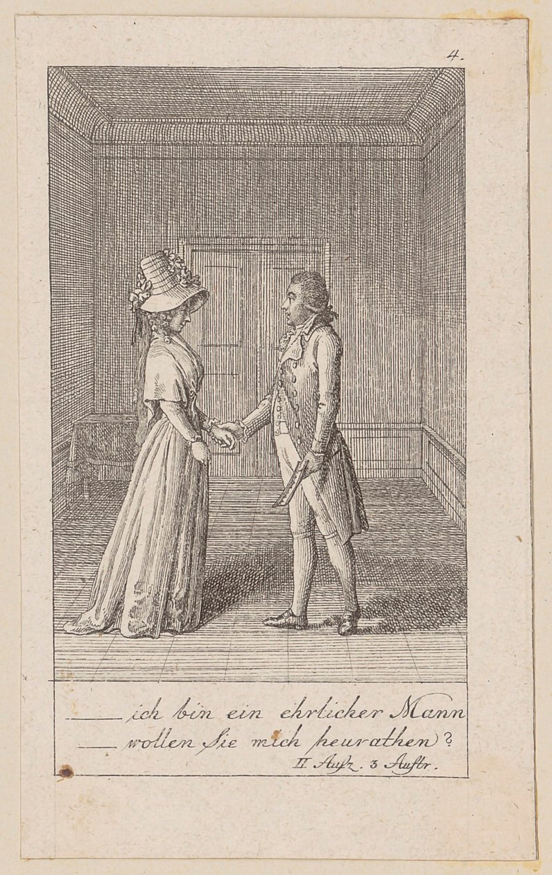 Blad 4 bij "De indianen in Engeland" van Aug. von Kotzebue door Daniel Nikolaus Chodowiecki