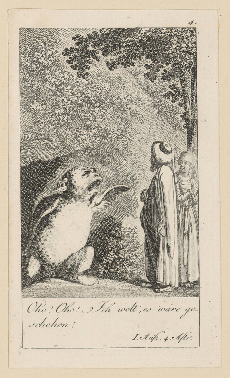 Plaat 4 bij Shakespeares "De storm" door Daniel Nikolaus Chodowiecki