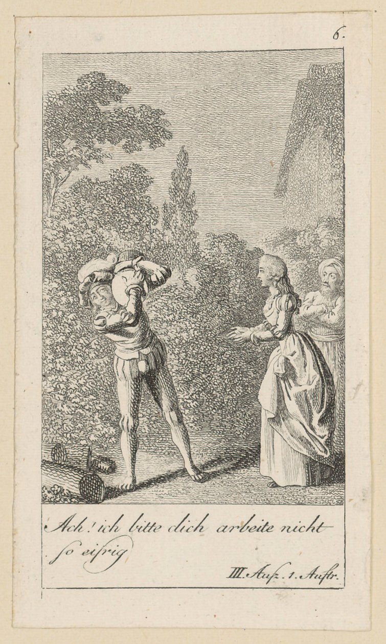 Blad 6 bij Shakespeares "De storm" door Daniel Nikolaus Chodowiecki