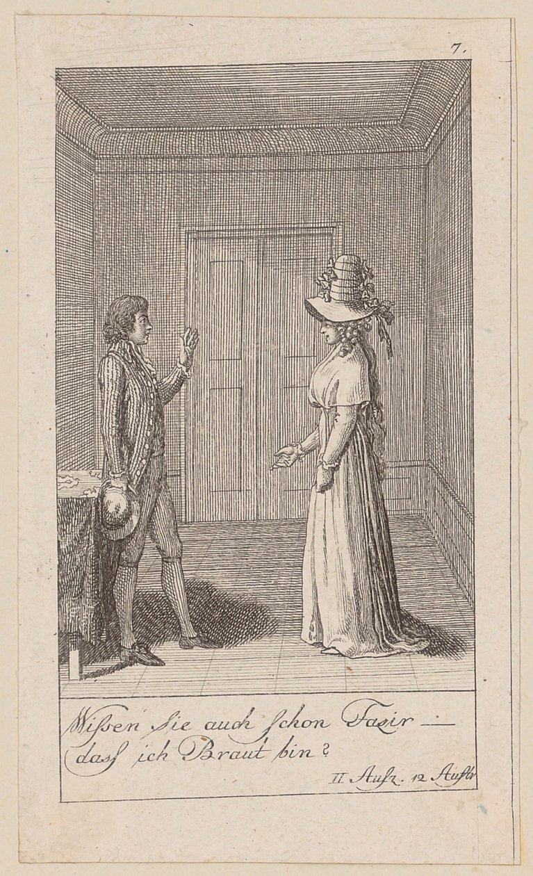 Blad 7 bij „De Indianen in Engeland“ van August von Kotzebue door Daniel Nikolaus Chodowiecki