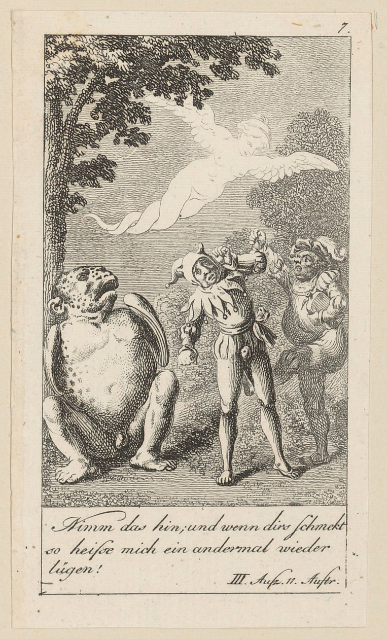 Blad 7 bij Shakespeares "De storm" door Daniel Nikolaus Chodowiecki