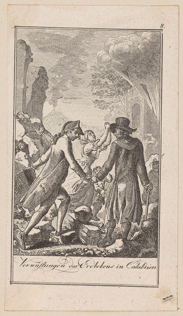 Blad 8 uit „Afbeeldingen uit de recente geschiedenis“ door Daniel Nikolaus Chodowiecki