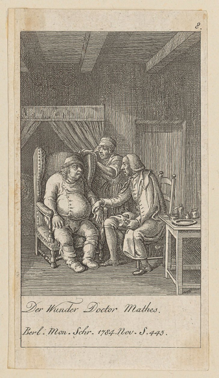Blad 8 uit de reeks „Modezotheden“ door Daniel Nikolaus Chodowiecki