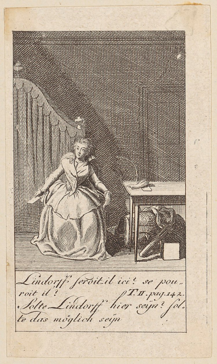 Blad 8 bij „Karoline von Lichtfield“ door Daniel Nikolaus Chodowiecki