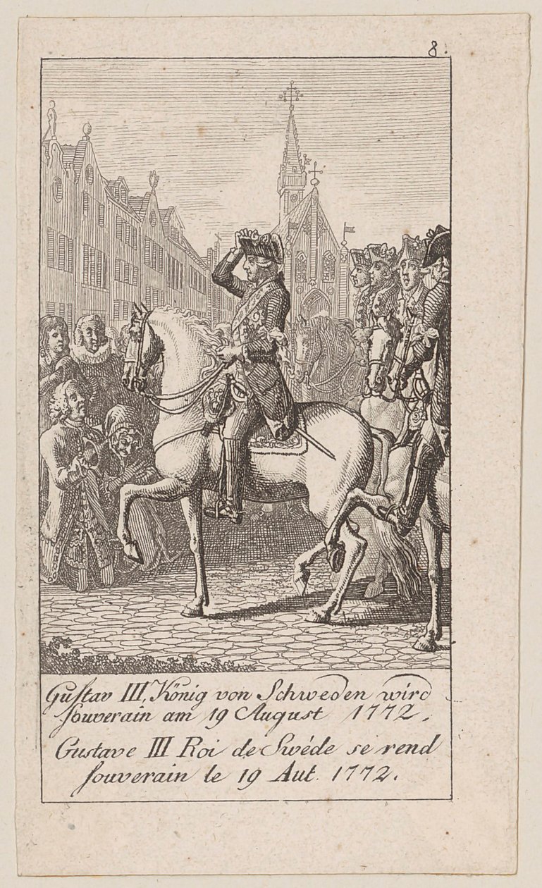 Blad 8 bij "Oude, middeleeuwse en moderne geschiedenis" door Daniel Nikolaus Chodowiecki