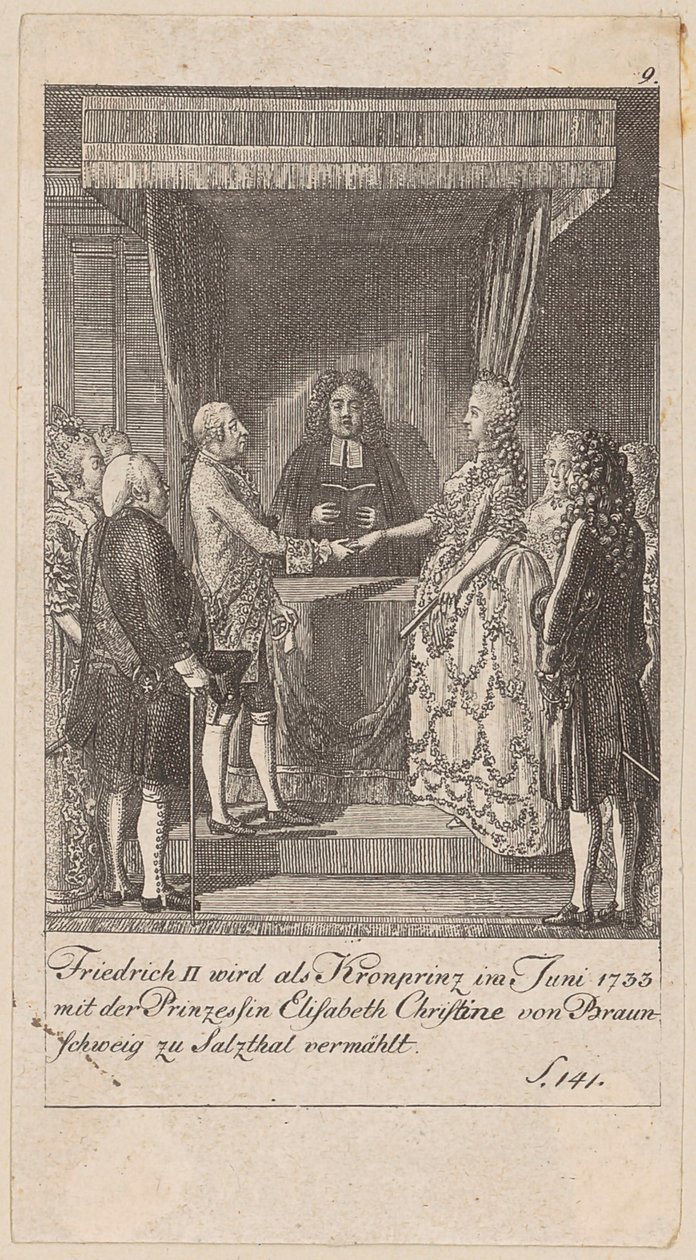 Blad 9 uit de reeks „Geschiedenis van Brandenburg“ door Daniel Nikolaus Chodowiecki