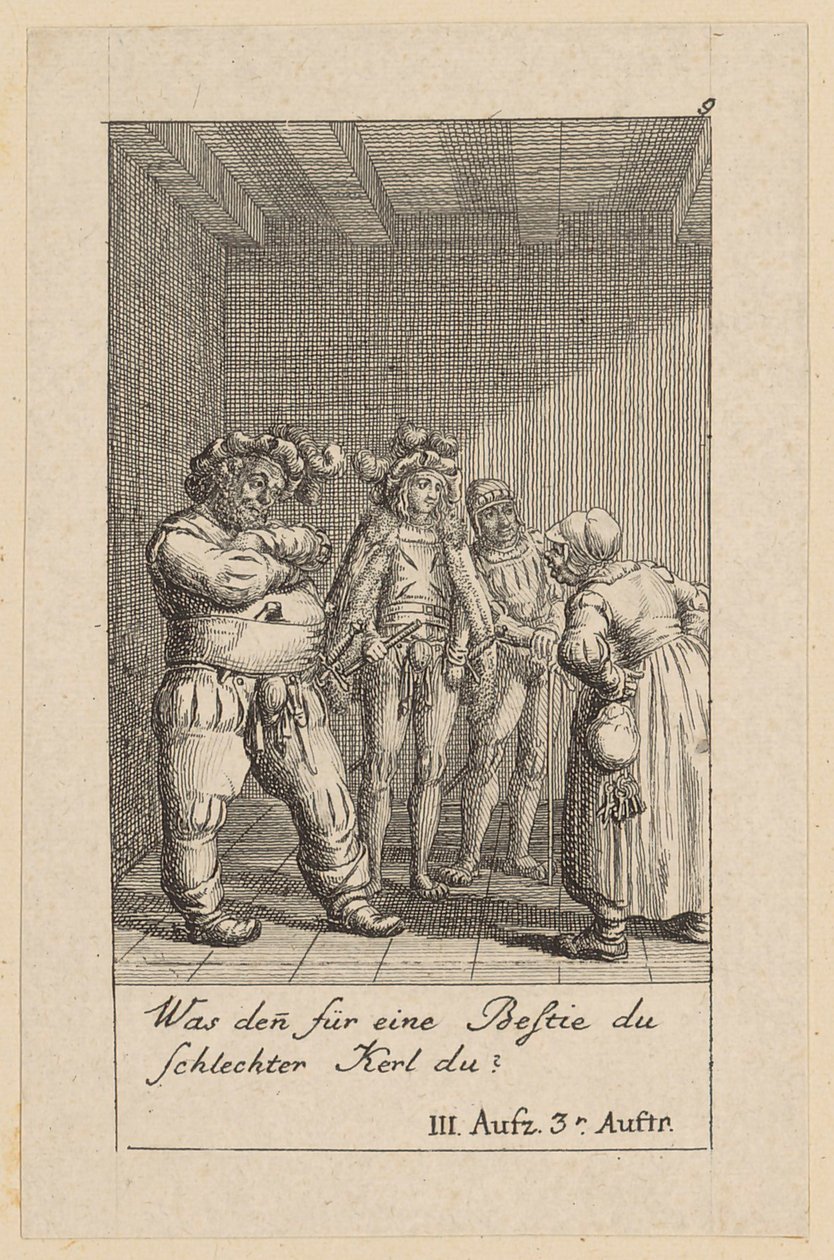 Plaat 9 bij Shakespeares "Koning Hendrik IV" door Daniel Nikolaus Chodowiecki