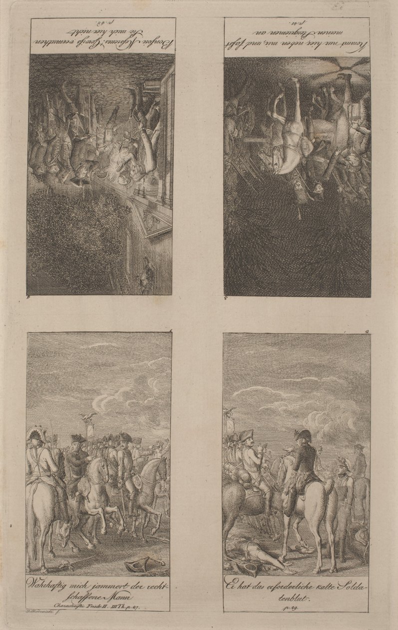 Kenmerken van Koning Frederik II (Deel III) door Daniel Nikolaus Chodowiecki