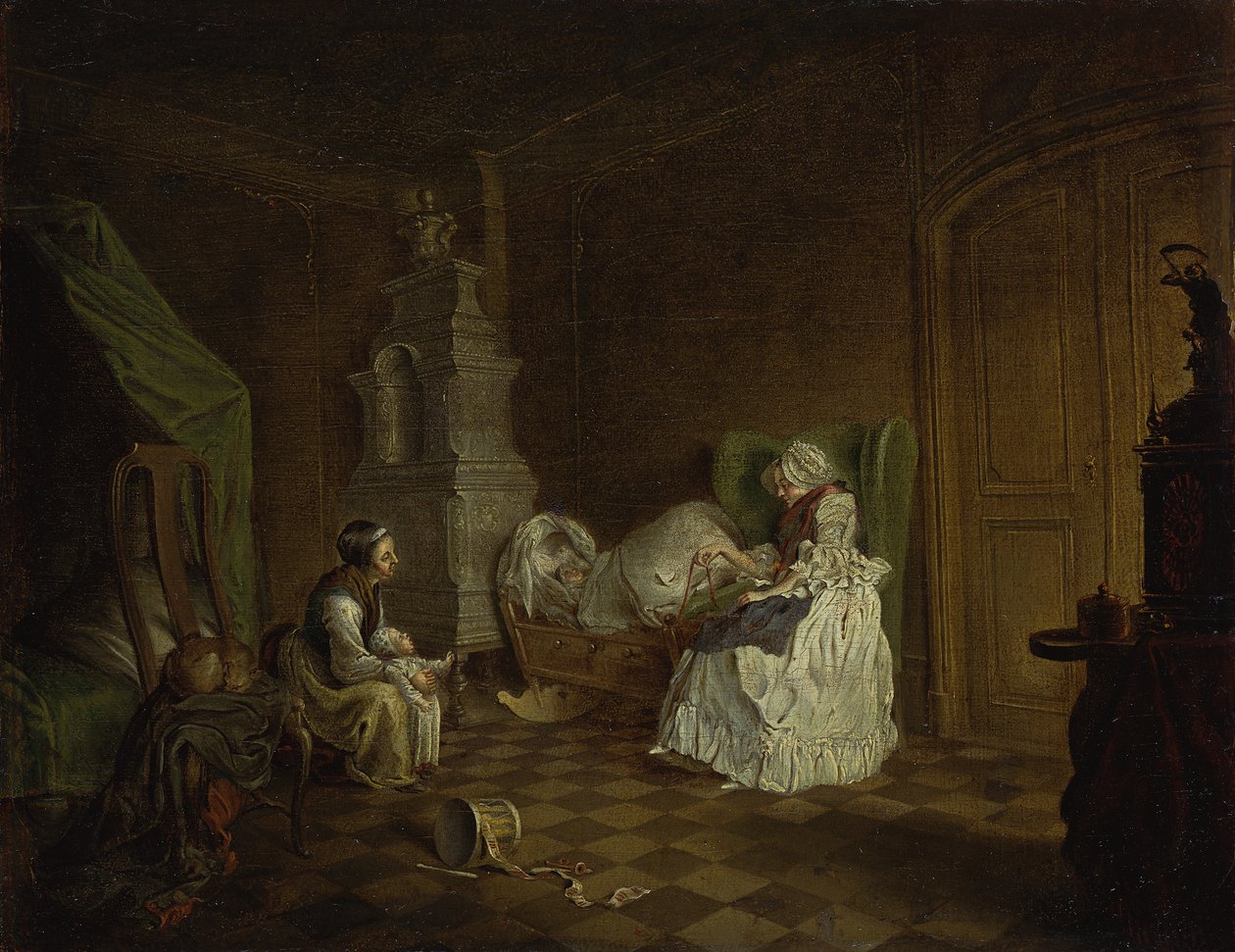 Familiescène door Daniel Nikolaus Chodowiecki