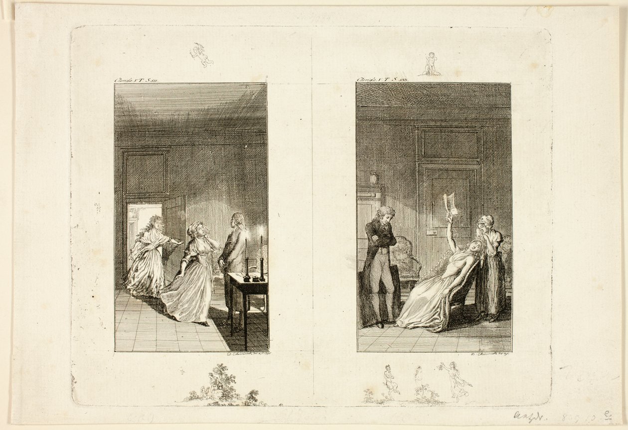 Illustratie bij Clarissa van Samuel Richardson door Daniel Nikolaus Chodowiecki
