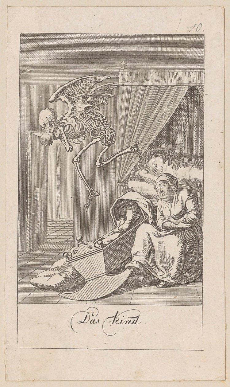 Kind, blad 10 uit de reeks „De dodendans“ door Daniel Nikolaus Chodowiecki