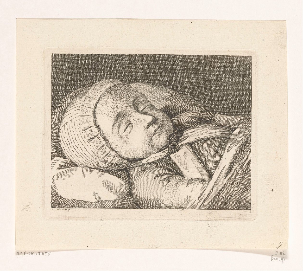 Kind op doodsbed door Daniel Nikolaus Chodowiecki