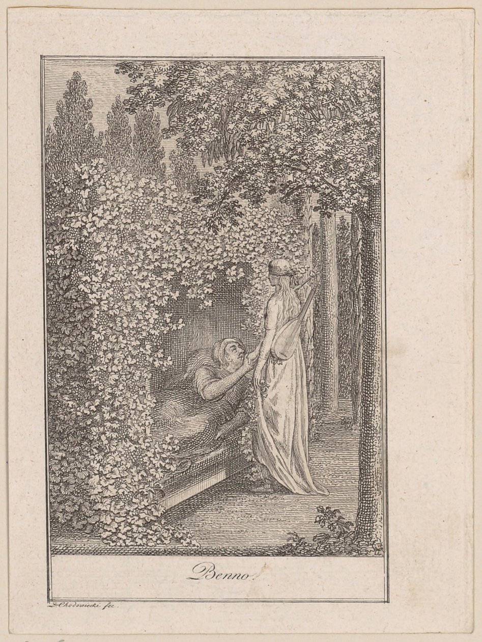 Kopergravure voor „Benno“ van August Wahlmann door Daniel Nikolaus Chodowiecki