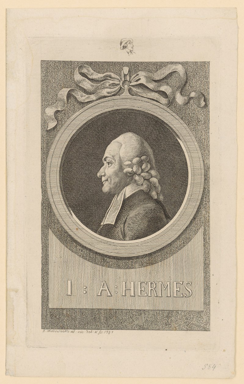 Portret van Ioh. Aug. Hermes door Daniel Nikolaus Chodowiecki