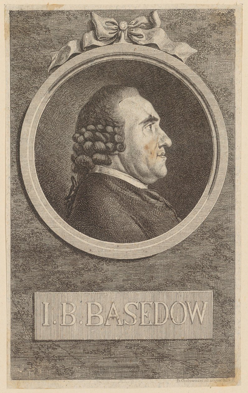 Portret van Johannes Bernhard Basedow door Daniel Nikolaus Chodowiecki