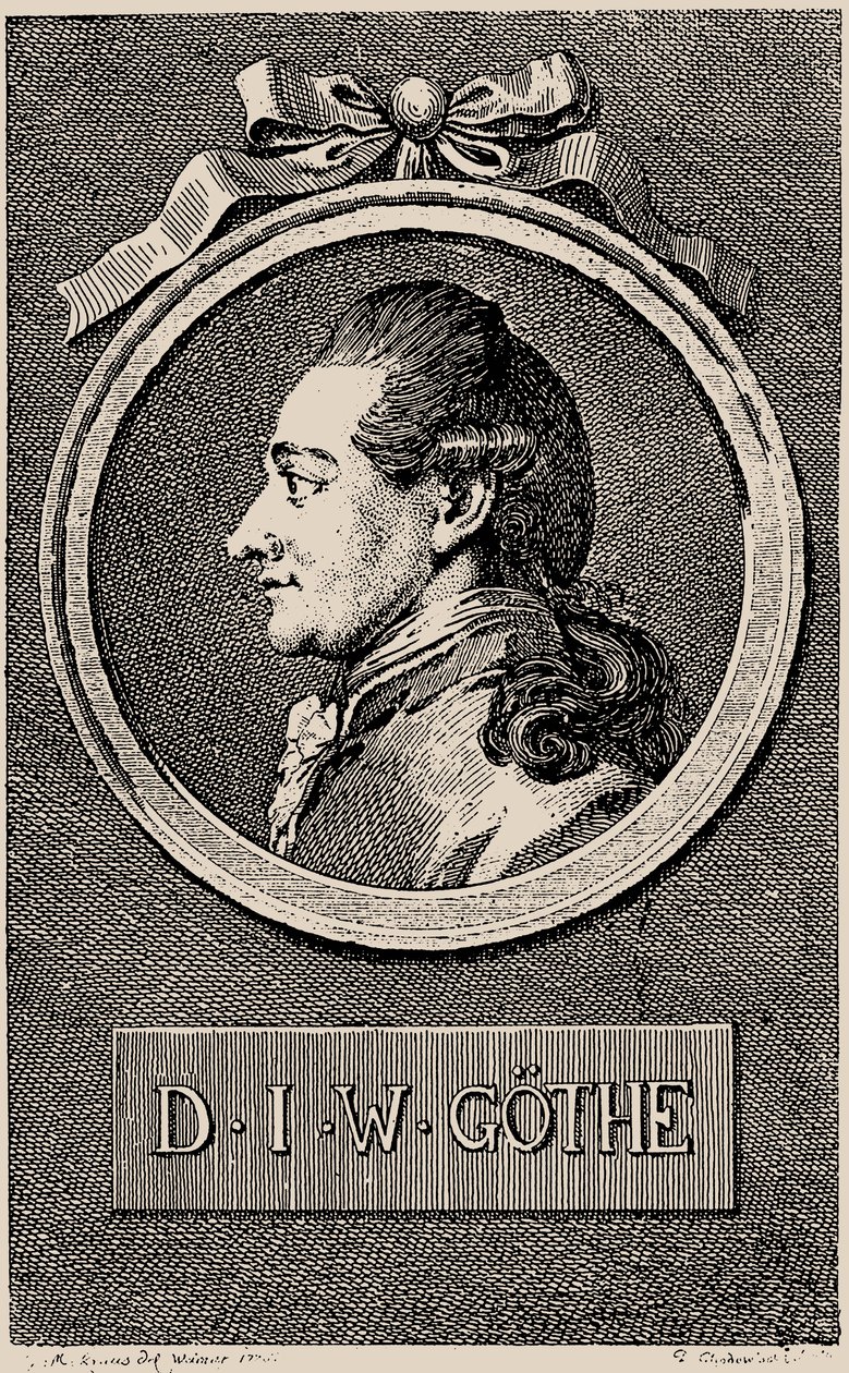 Portret van de auteur Johann Wolfgang von Goethe 1749-1832, 1776 door Daniel Nikolaus Chodowiecki