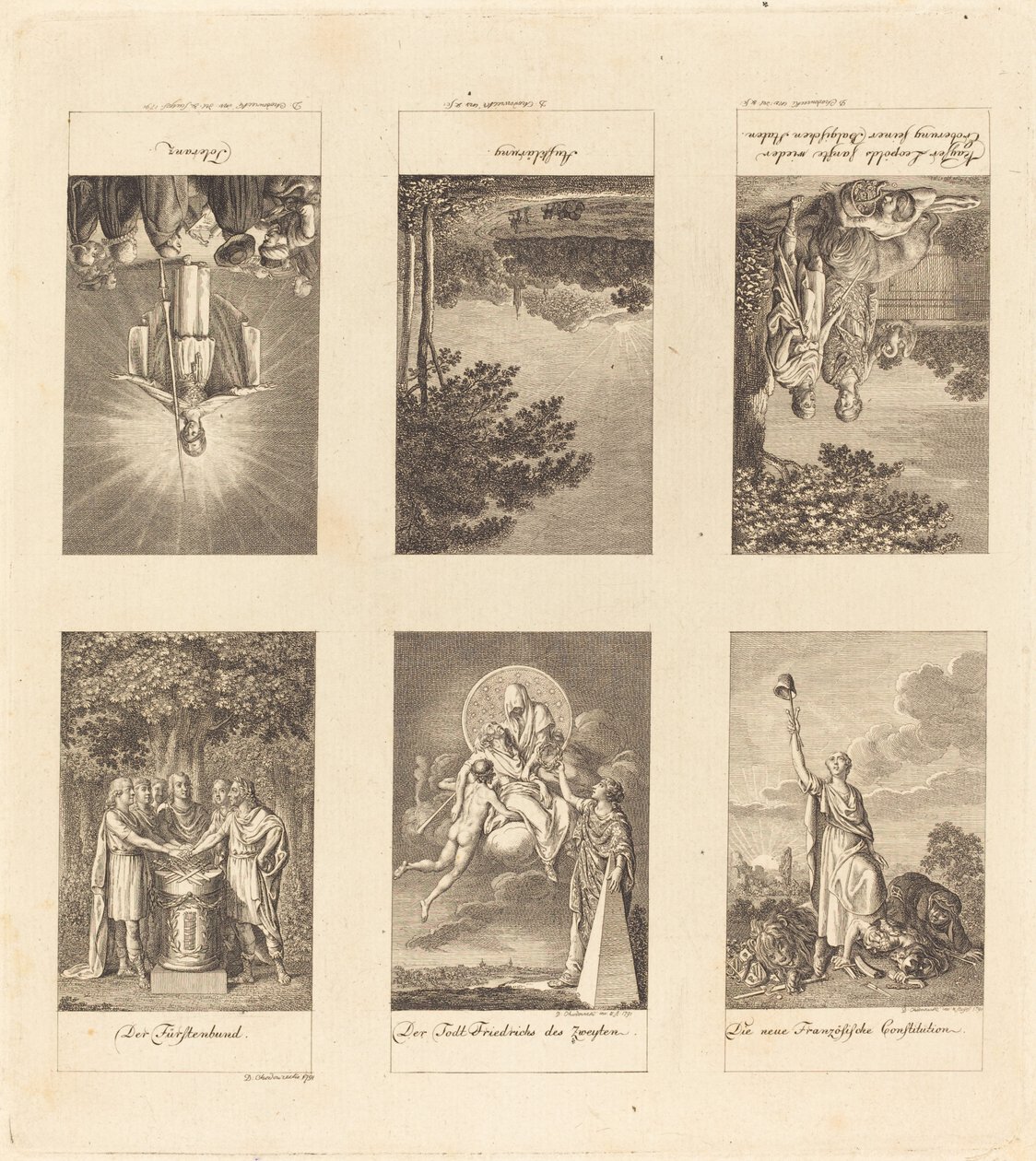 Zes Grote Gebeurtenissen van 1780-1790 door Daniel Nikolaus Chodowiecki
