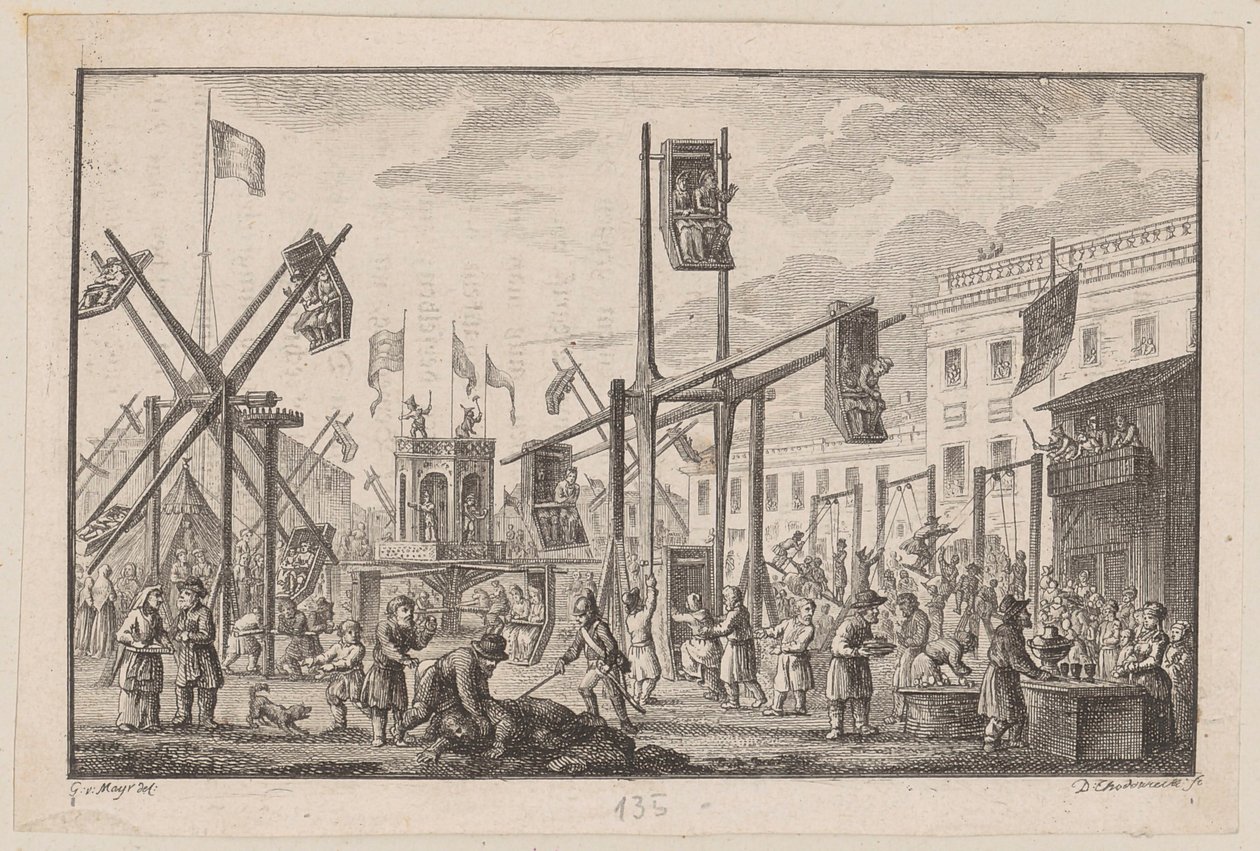 Het schommelingsfeest van Sint-Petersburg door Daniel Nikolaus Chodowiecki