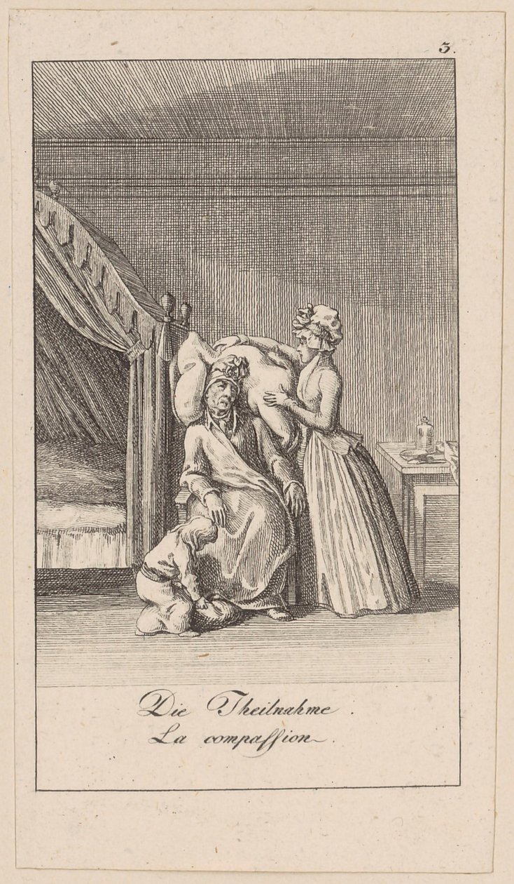 Deelname, blad 3 uit de serie "Oprechtheid en huichelarij" door Daniel Nikolaus Chodowiecki