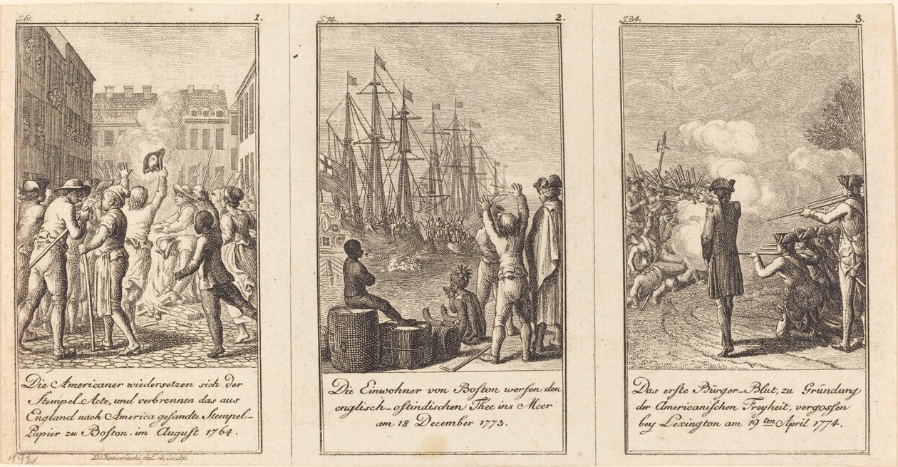 De geschiedenis van de Verenigde Staten door Daniel Nikolaus Chodowiecki