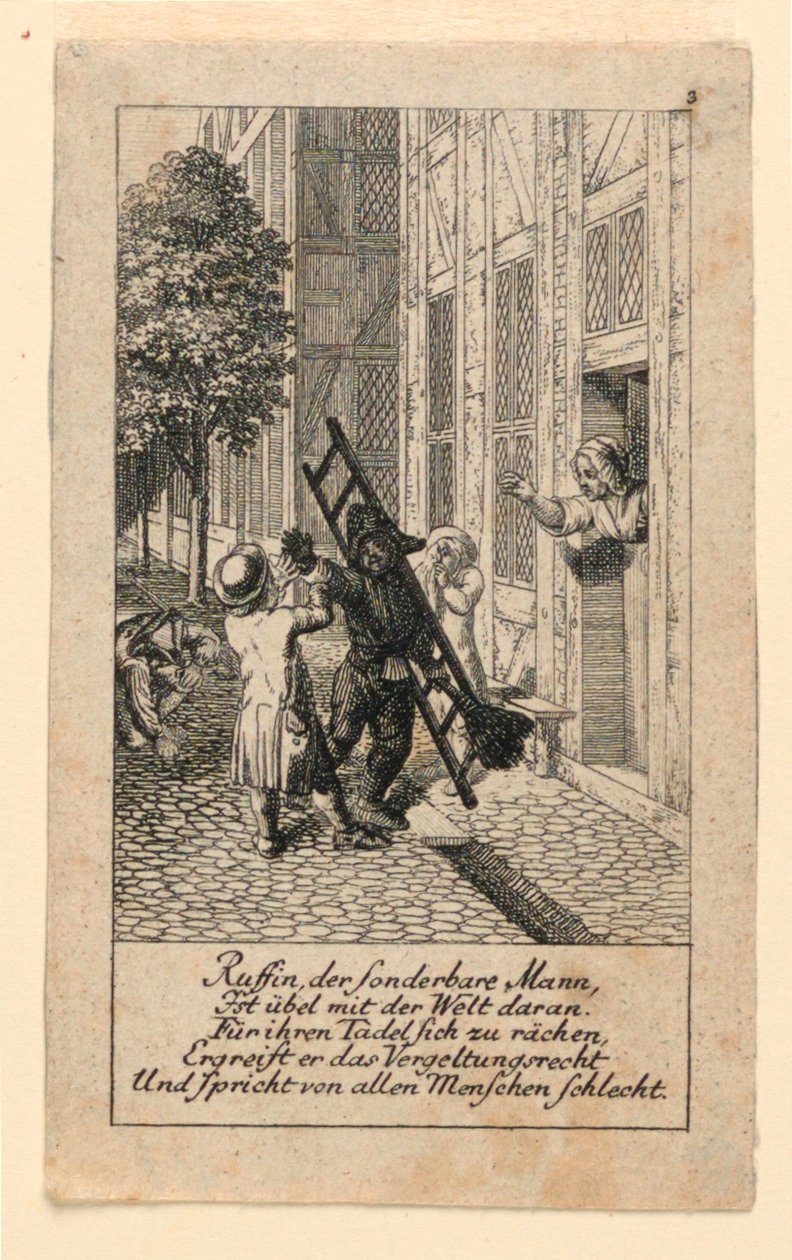 De Vergelding, Illustratie voor "Königl: Grosbrit [anische] Genealogischer Kalender auf das 1780 Jahr Lauenberg bey J.G. Berenberg" door Daniel Nikolaus Chodowiecki