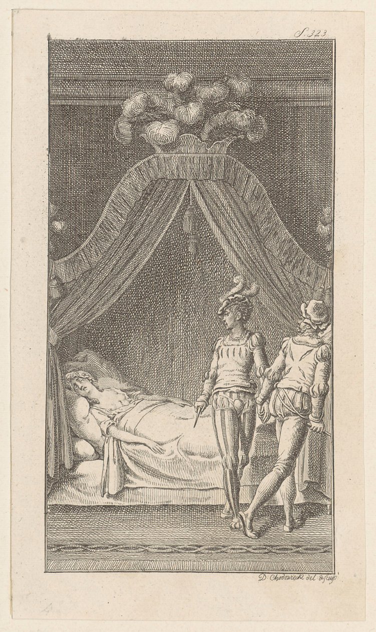 Titelgravure voor Meissners "Schetsen", vierde verzameling door Daniel Nikolaus Chodowiecki