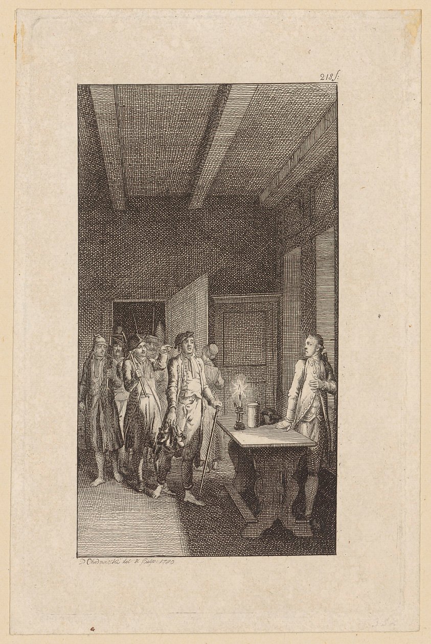 Kopergravure bij Westphals „Wilhelm Edelwald” door Daniel Nikolaus Chodowiecki