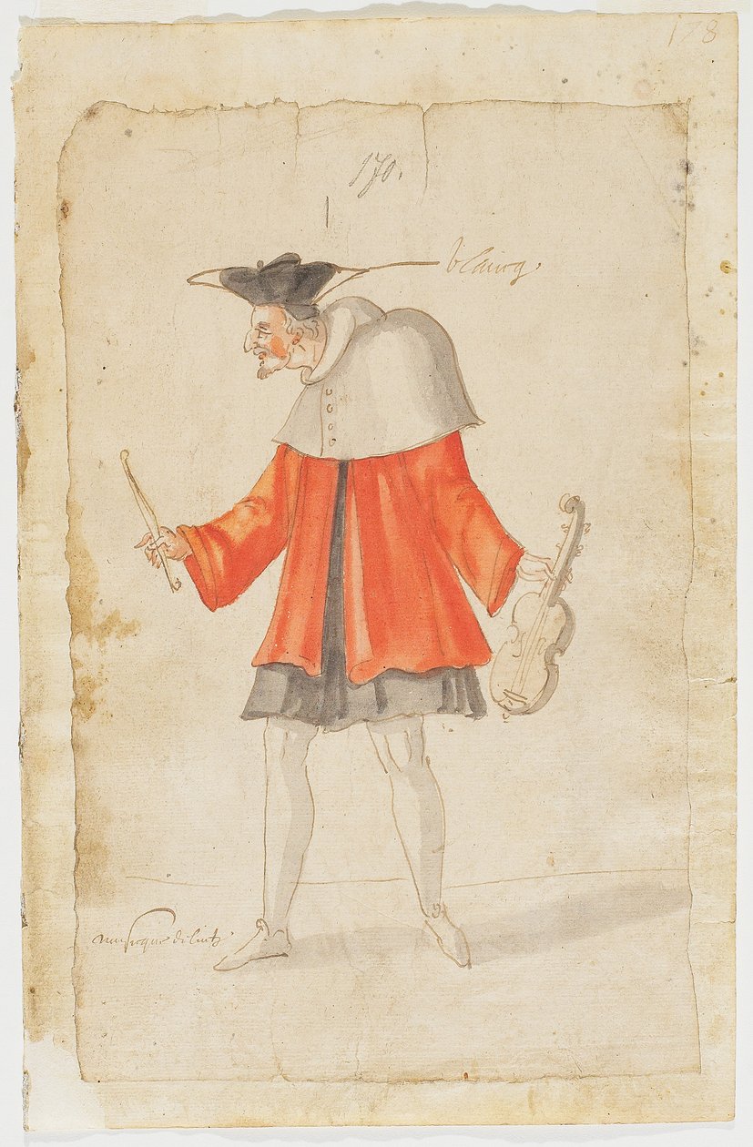 Een Muzikant van het Ballet du Serieux et du Grotesque, 1627 door Daniel Rabel